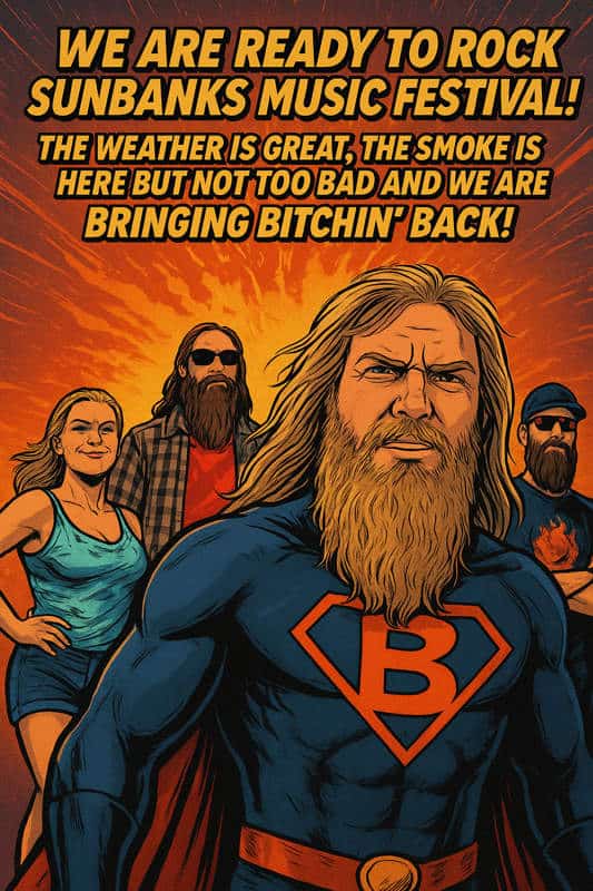 Johnny Wheels Band poster for the Sunbank Music Festival 9/5/2025 8PM Pacific.